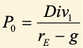 One-Stage  Dividend Discount Model