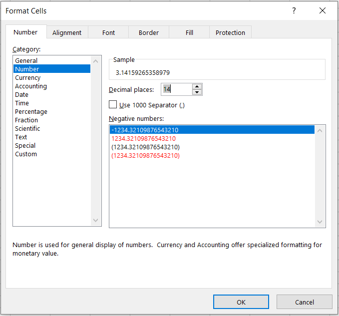 Format Cells