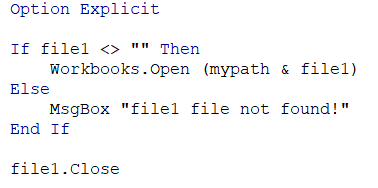 VBA Quick Reference for Opening and Closing a file from a specific location (3)