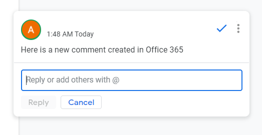 New actionable comments in Microsoft 365