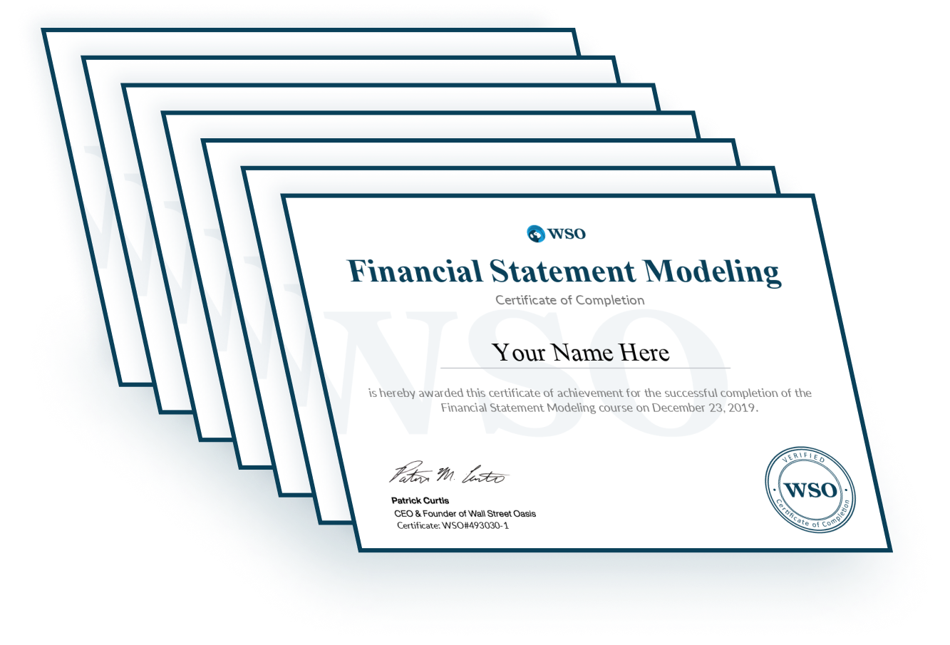 Financial Statement Modeling Completion Certification
