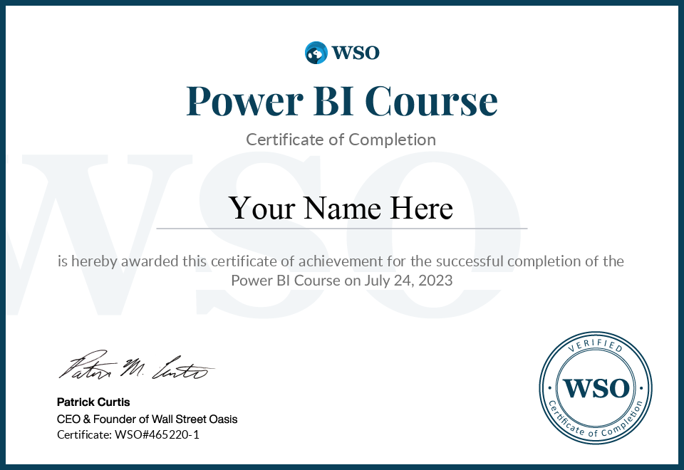 Power BI Course Certification