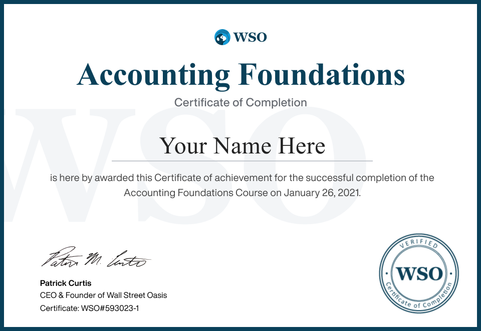 Accounting Foundations Certificate
