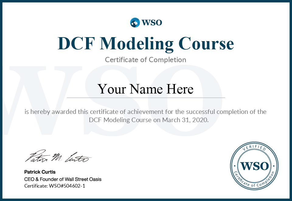 DCF Modeling Certificate