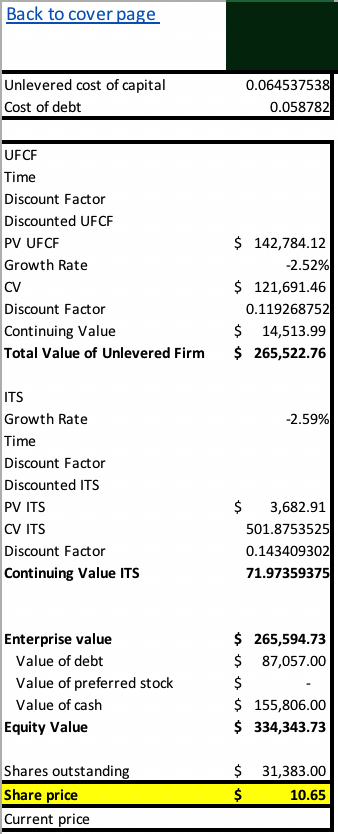 APV Valuation Model Template