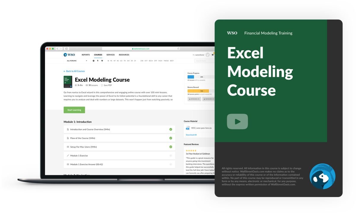Excel Modeling Course