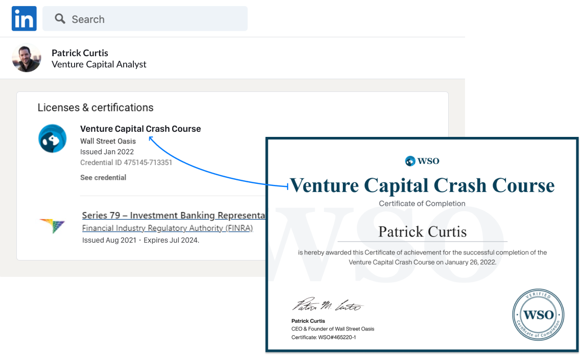 Venture Capital Crash Course Certificate
