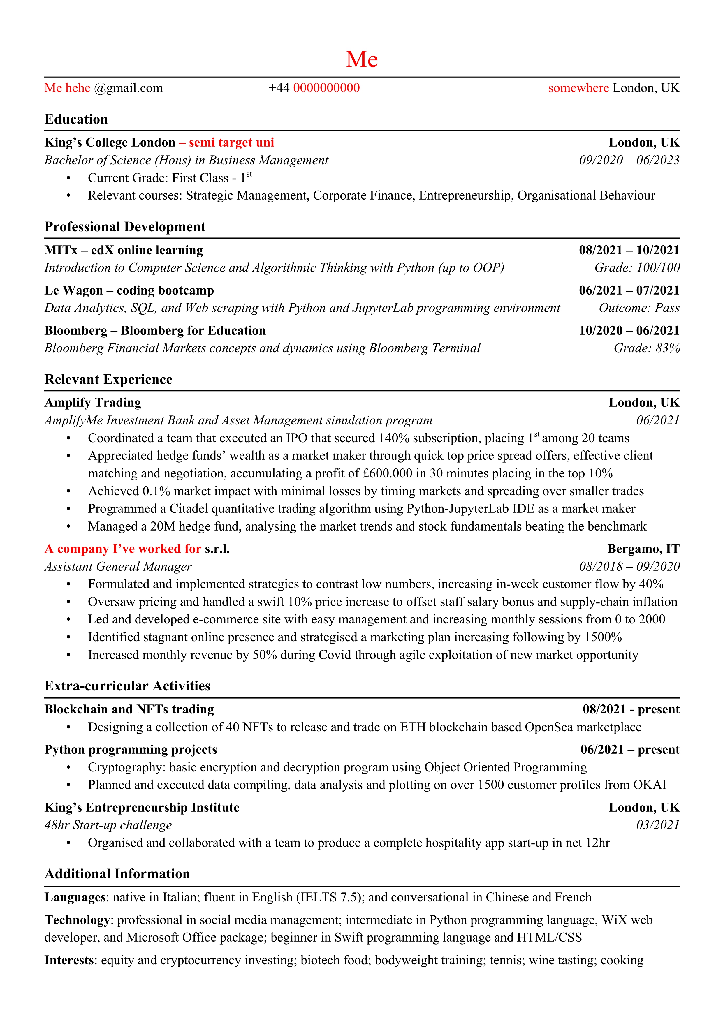 My CV