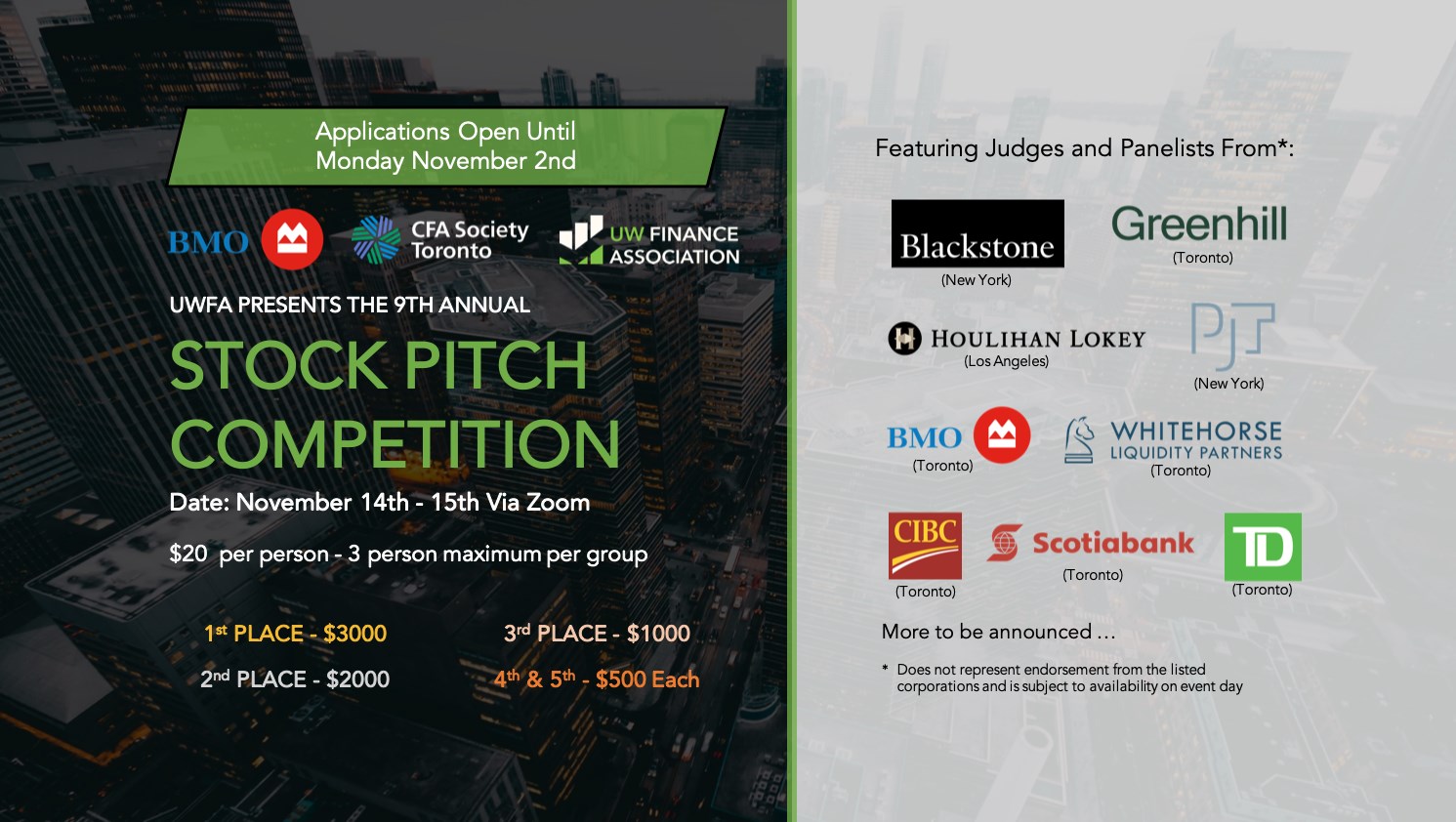 Stock Pitch Competition Poster