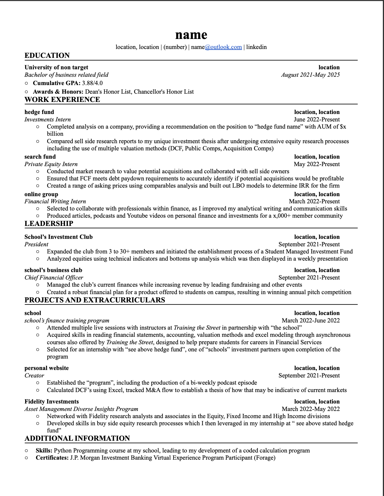 anon resume 