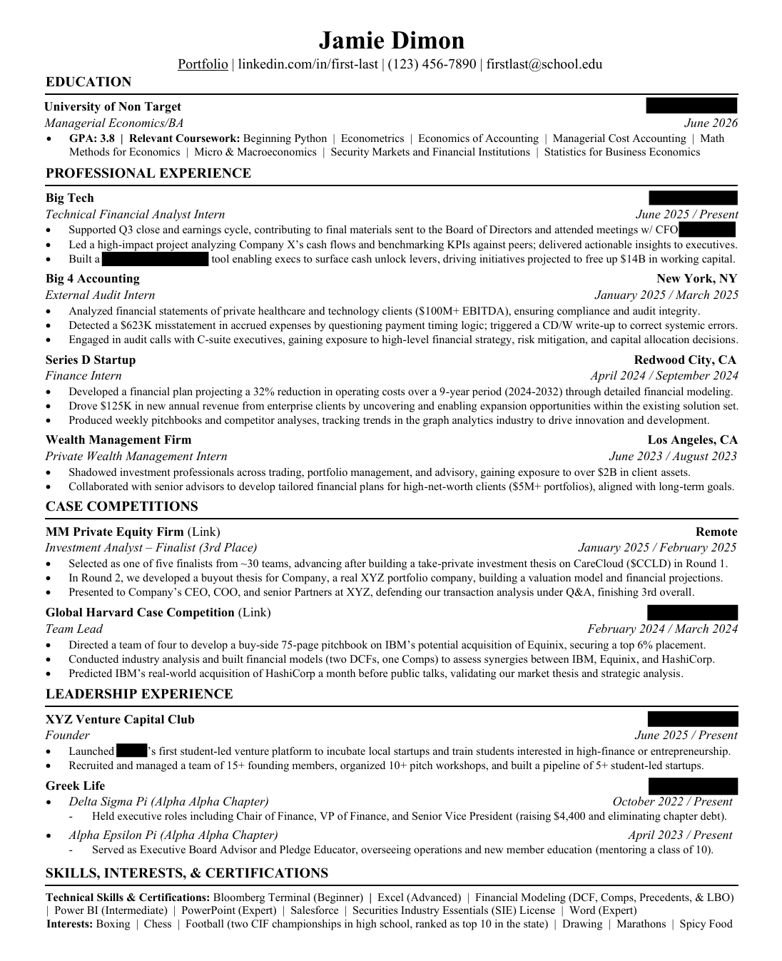 Redacted Resume