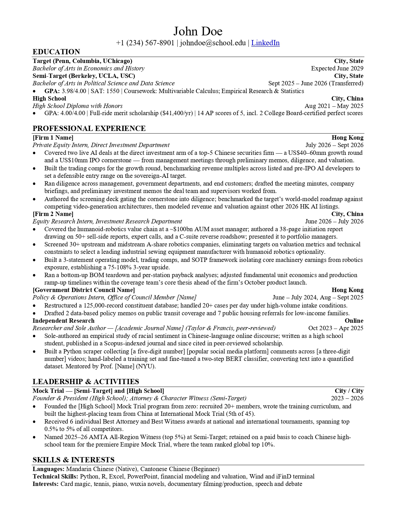John Doe_Redacted Resume