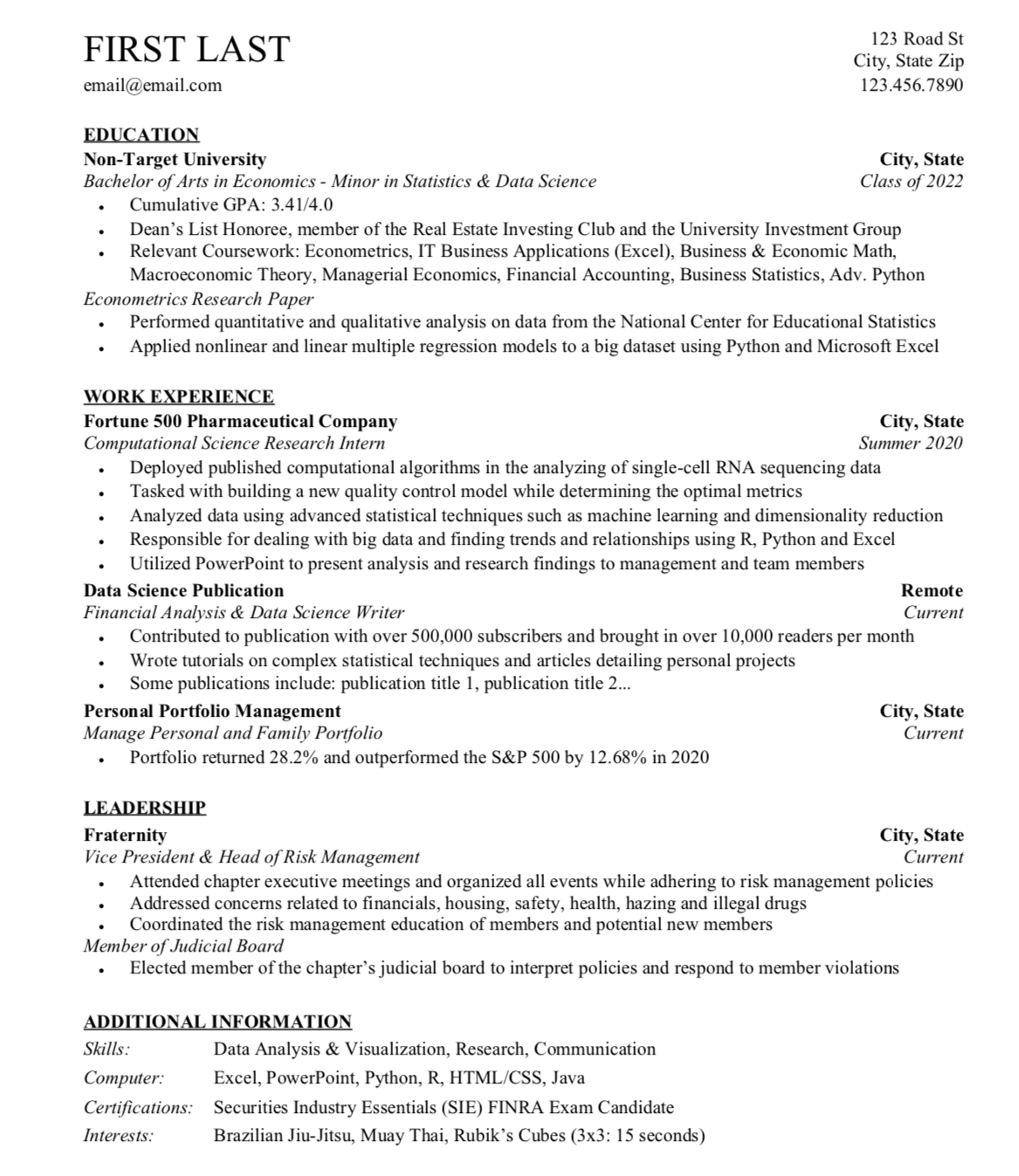 Resume Screenshot