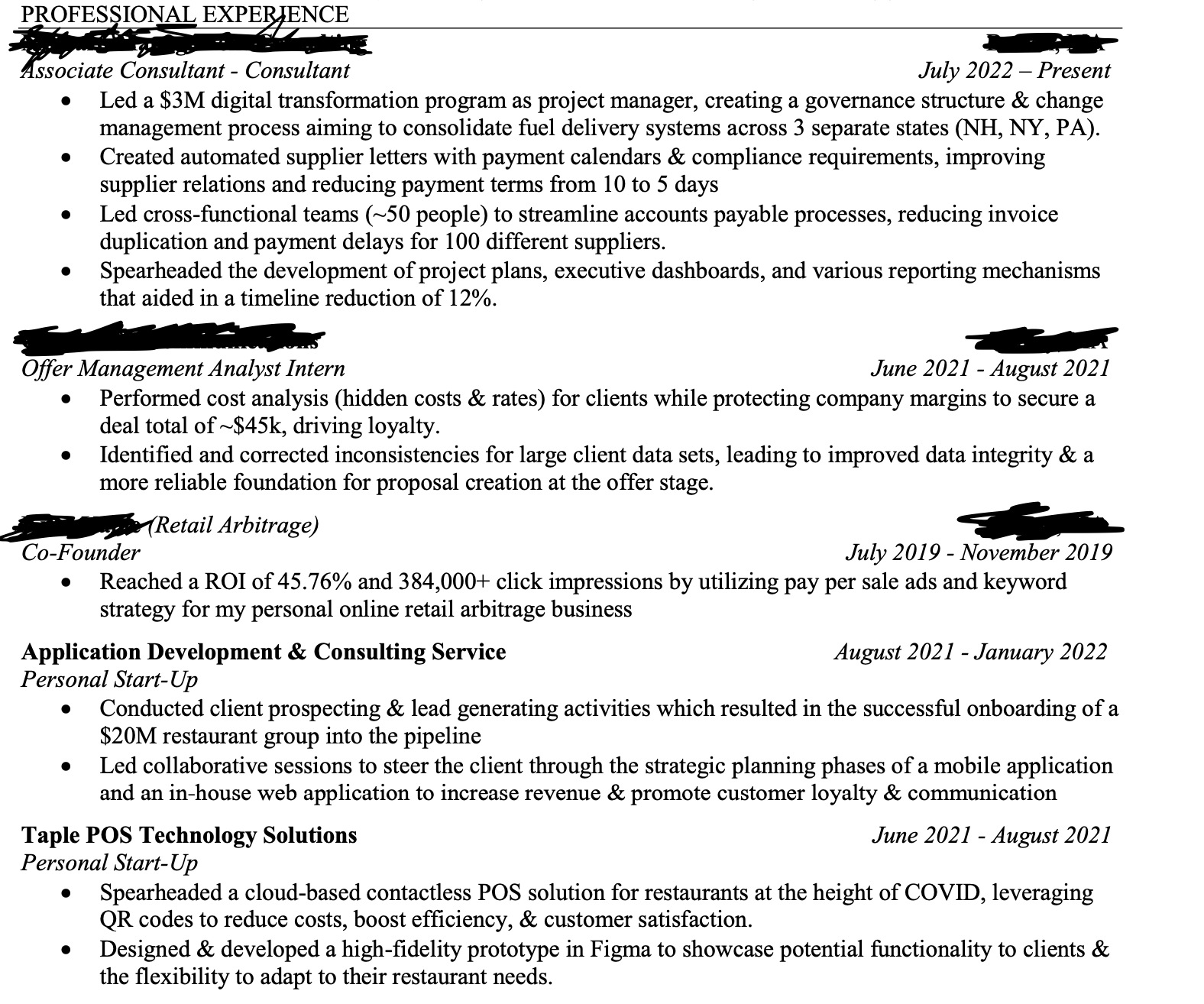 Resume Screenshot