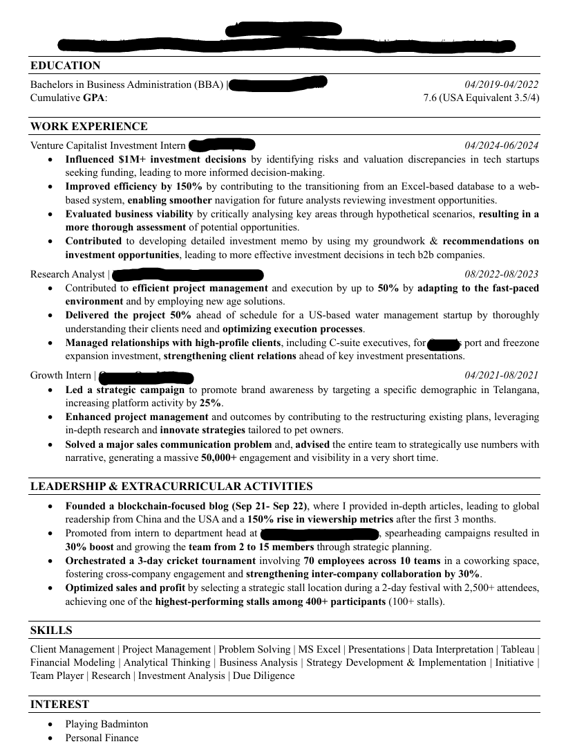 Consulting Resume
