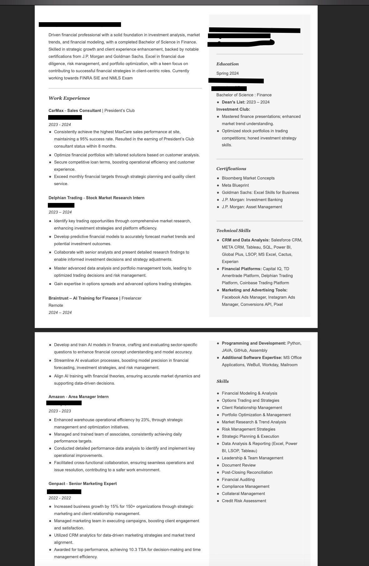 Image of my resume