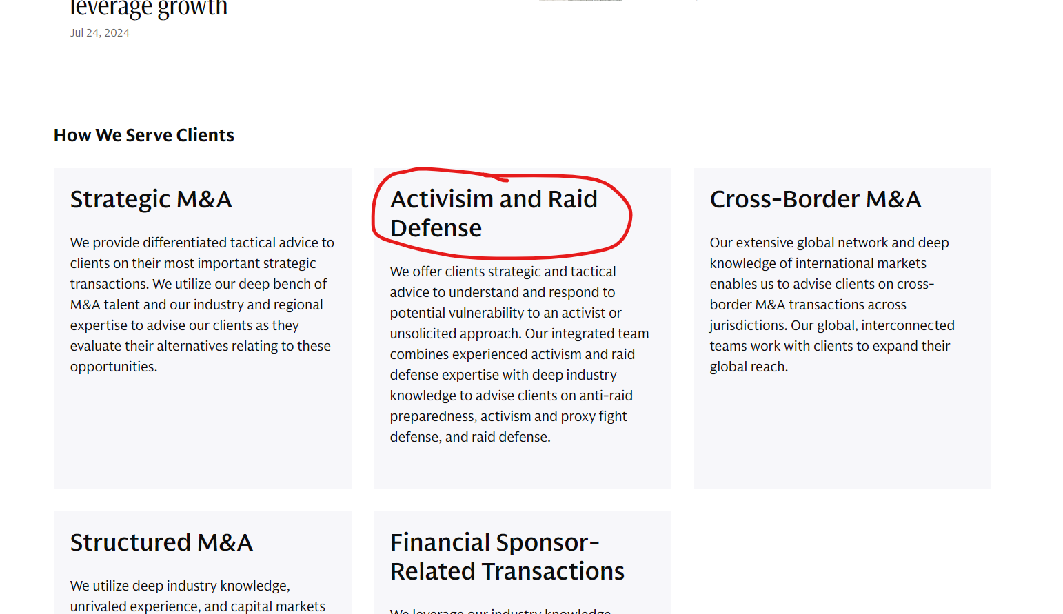 typo on GS M&A page