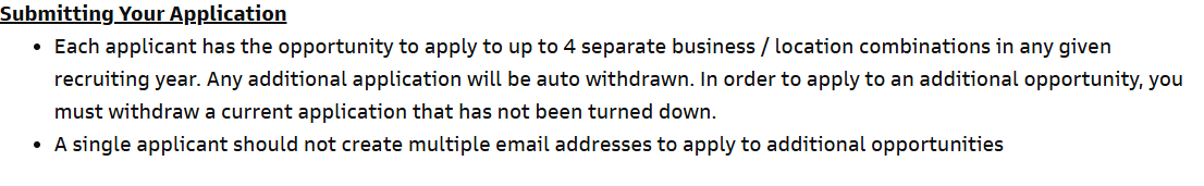 Please don't use multiple emails to apply to more than 4 roles.