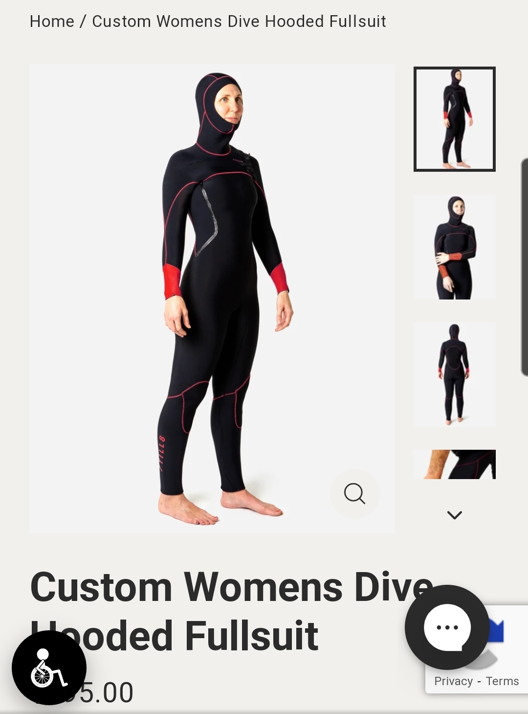Wetsuit covering head to toe