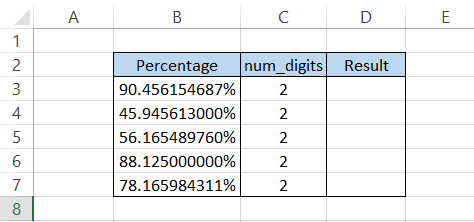 percentage values in Excel
