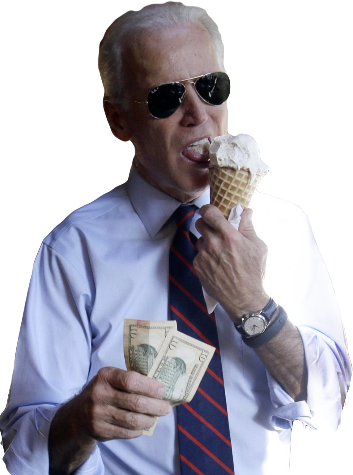 joe biden eating some dank ice cream while offering some broke dick intern $20 to fuck off