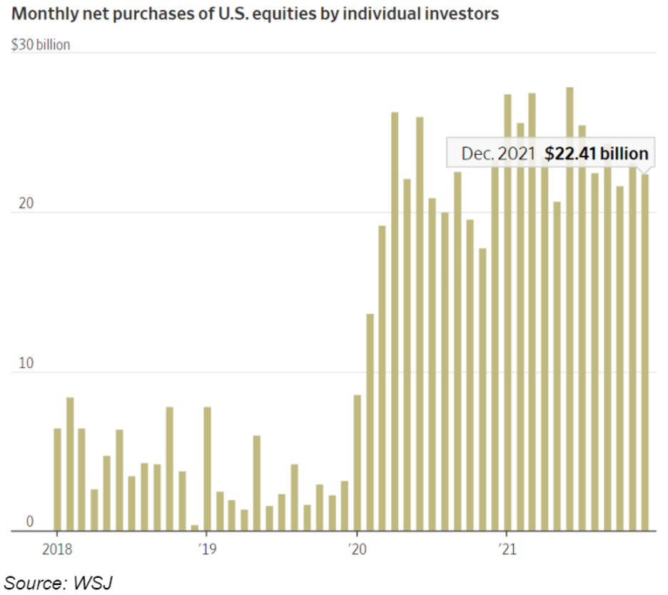 monthly purchases of equities by individual investors