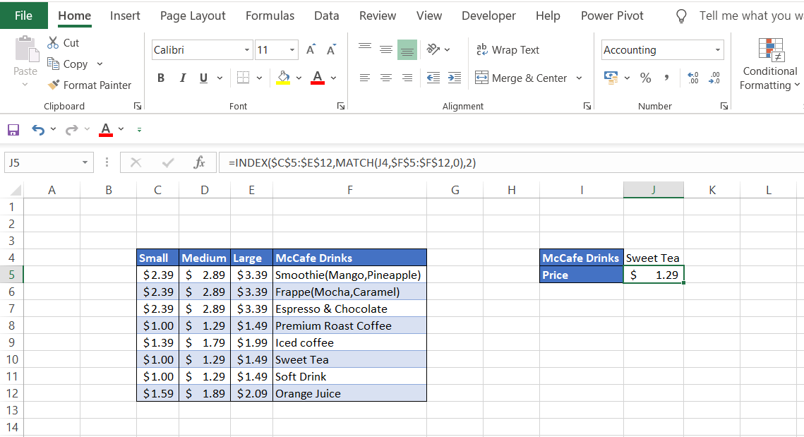 INDEX MATCH Formula - Step by Step Excel Tutorial | Wall Street Oasis