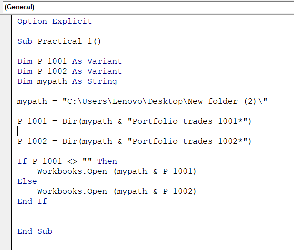 VBA If…Else Practical Example #1