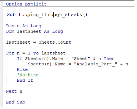Practical Example #2 For Loop VBA Code