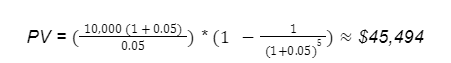 Image is showing about the present value formula.
