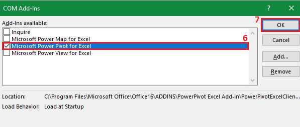Image showing that how to select Microsoft Power Pivot for Excel