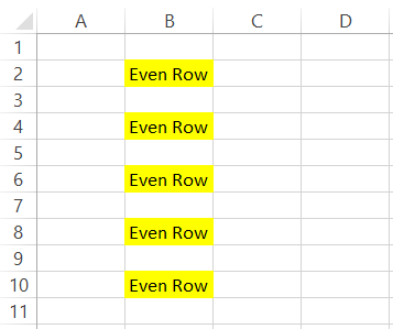 Result for conditional formatting tool