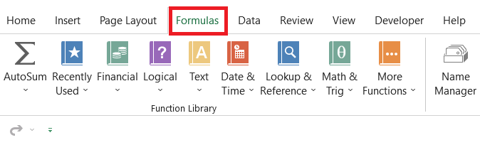 Formulas Tab