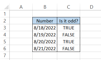 Result for Date values