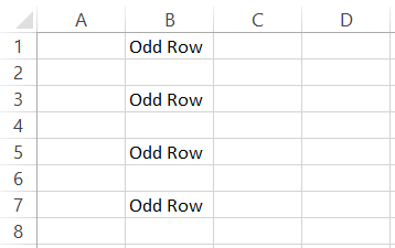 Result for ROW and ISODD function