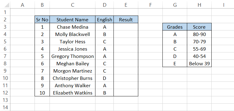 SWITCH as a worksheet formula