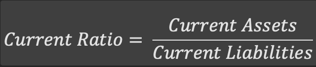 Current Ratio's Formula
