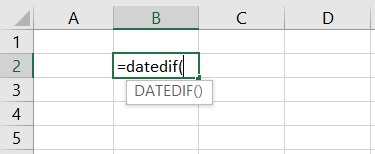 DATEDIF Formula In Excel