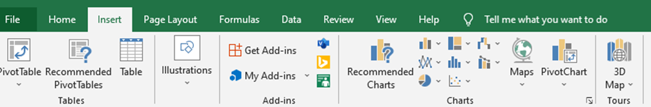 Spreadsheet showing that how to choose the chart types in excel.