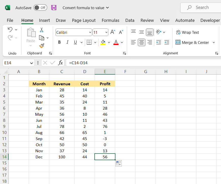 Convert Profits into Values