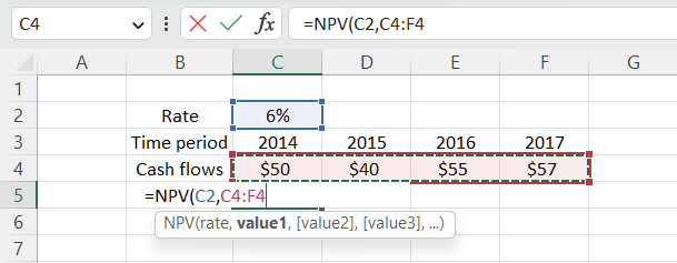 NPV Function Example