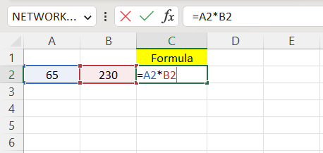 Excel Formula Example 1