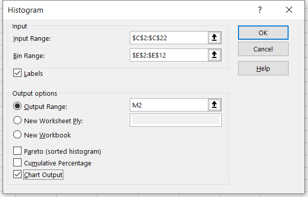 Referencing the data to create a histogram