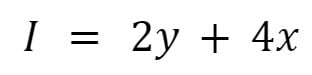 I = 2y+4x
