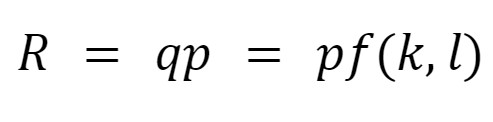 R = qp = pf(k,l)