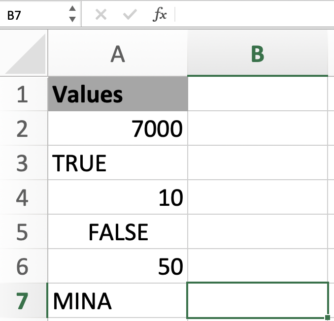 Logical Values in Excel