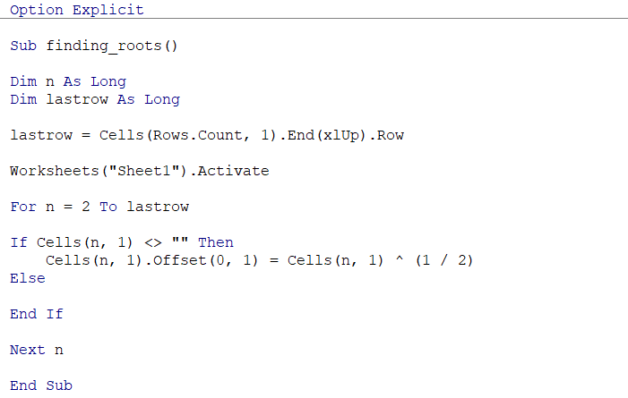 VBA Code