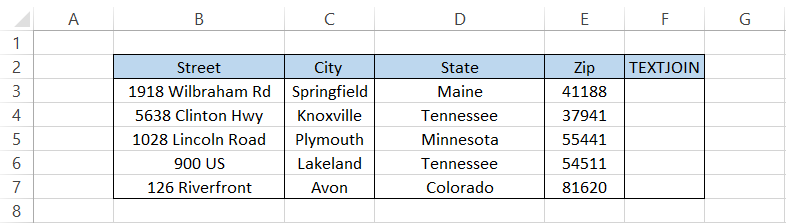 Combining The Full Address