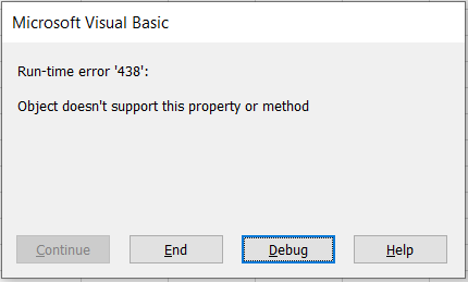 Result shows that  Excel enters into a loop to find the syntax in its database. Still, when it’s unable to find it, it returns the run-time error