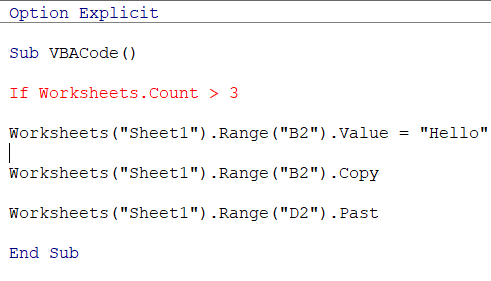 Syntax errors in the VBA editor